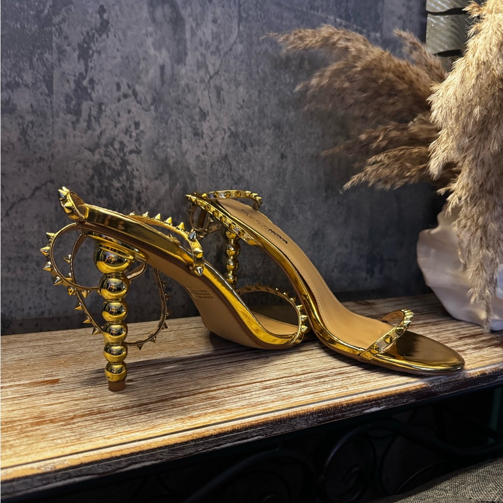 Fashion Nova Gold Spiked Heels